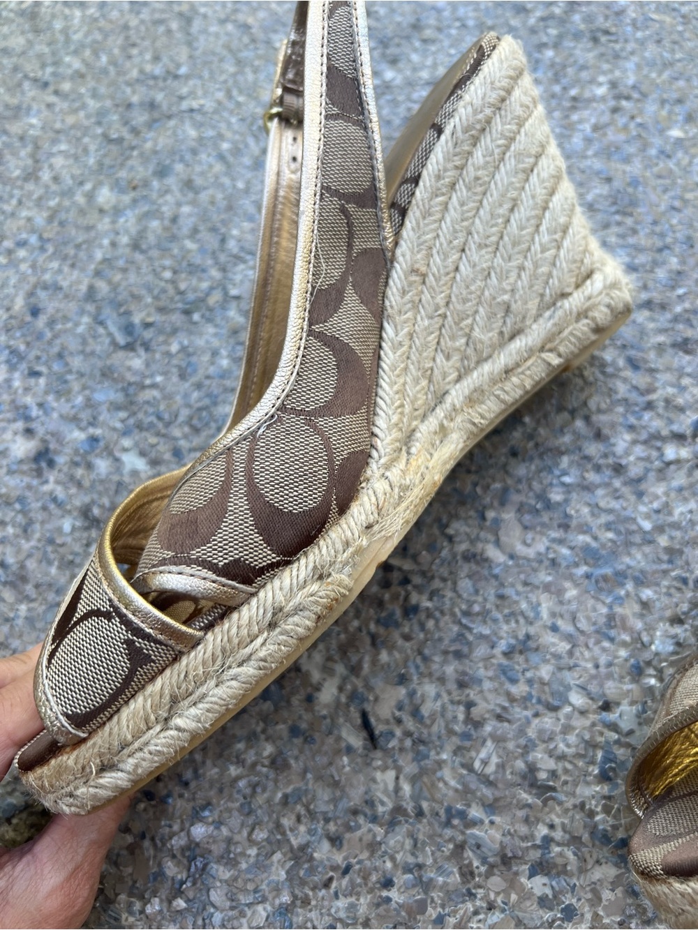 COACH Kara Signature Wedge Espadrille Sandals - Picture 10 of 15